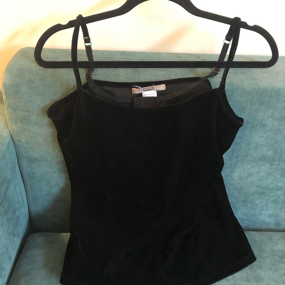 Velvet tank with built in bra